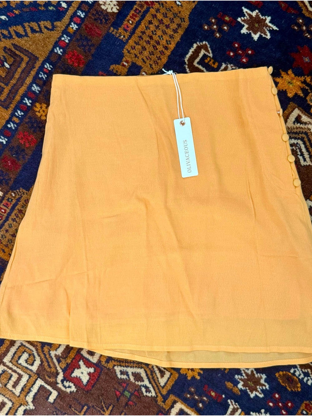NWT Olivaceous Peaxg Mini Skirt with Side Button Detail